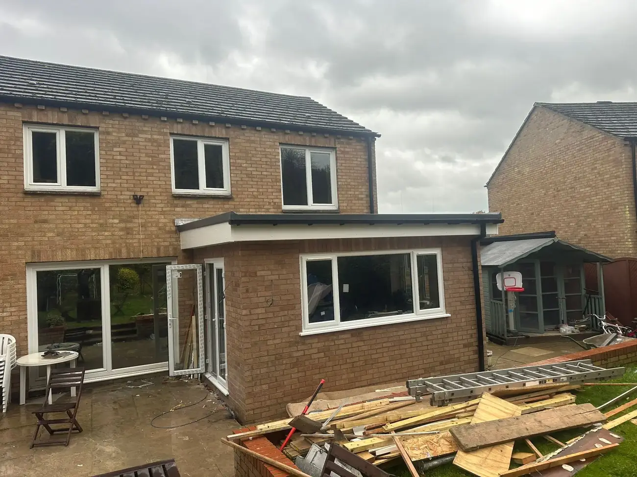 Rear extension under construction at a property in Oxford